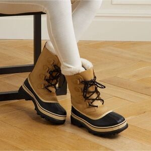 SOREL Caribou fleece-trimmed nubuck and rubber snow boots - 7